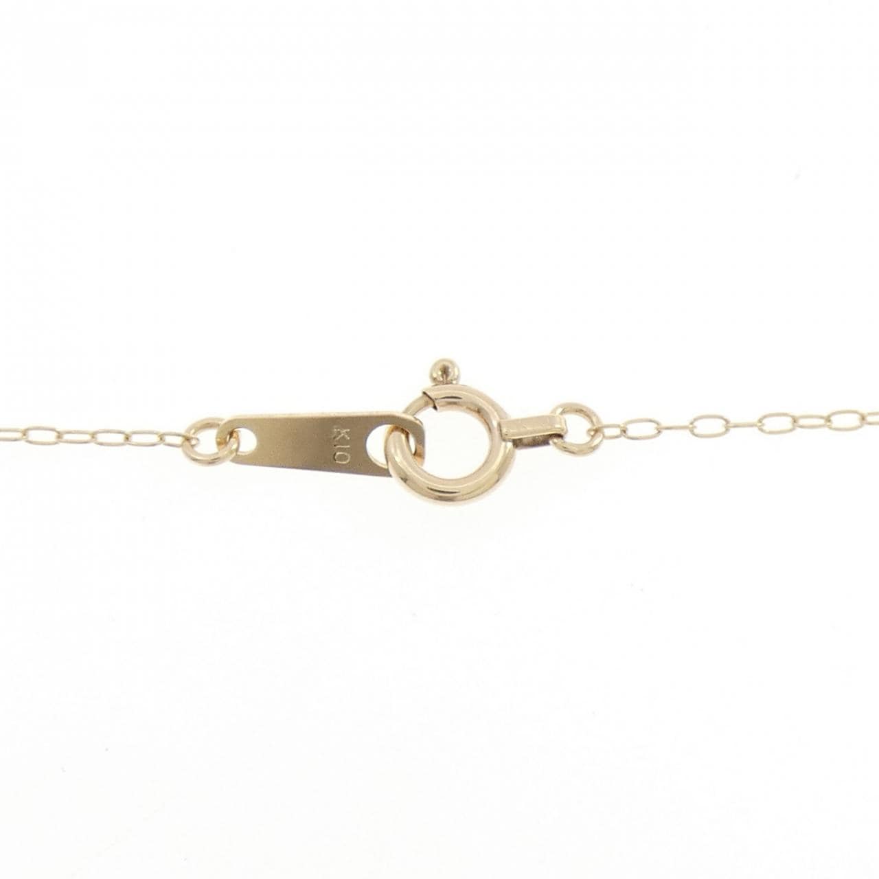 K10YG リボン ダイヤモンド ネックレス 0.01CT