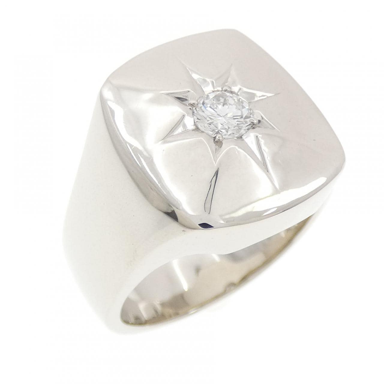 PT900 印台 ダイヤモンド リング 0.315CT