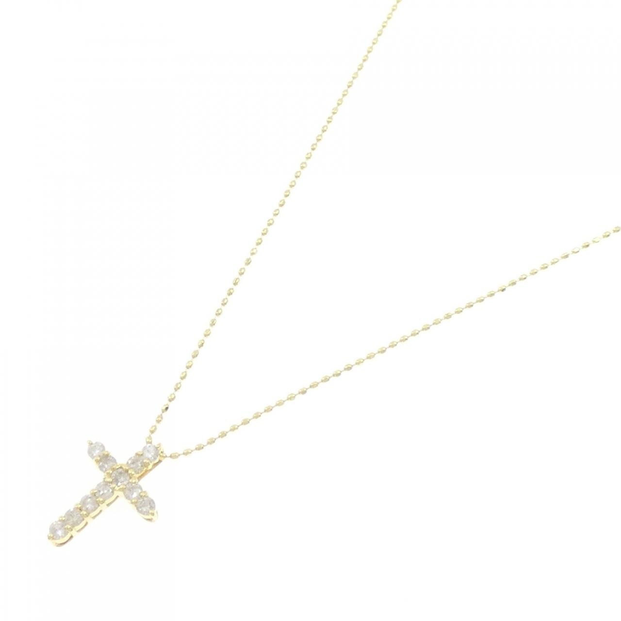 K18YG クロス ダイヤモンド ネックレス 0.30CT