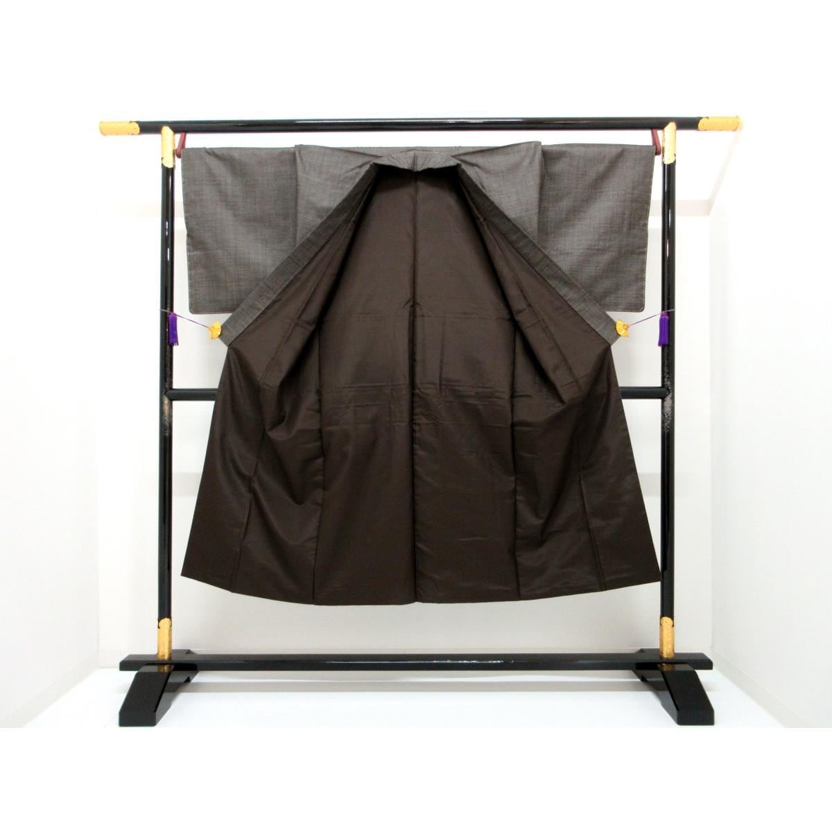 Men's pongee kimono and haori 2-piece set