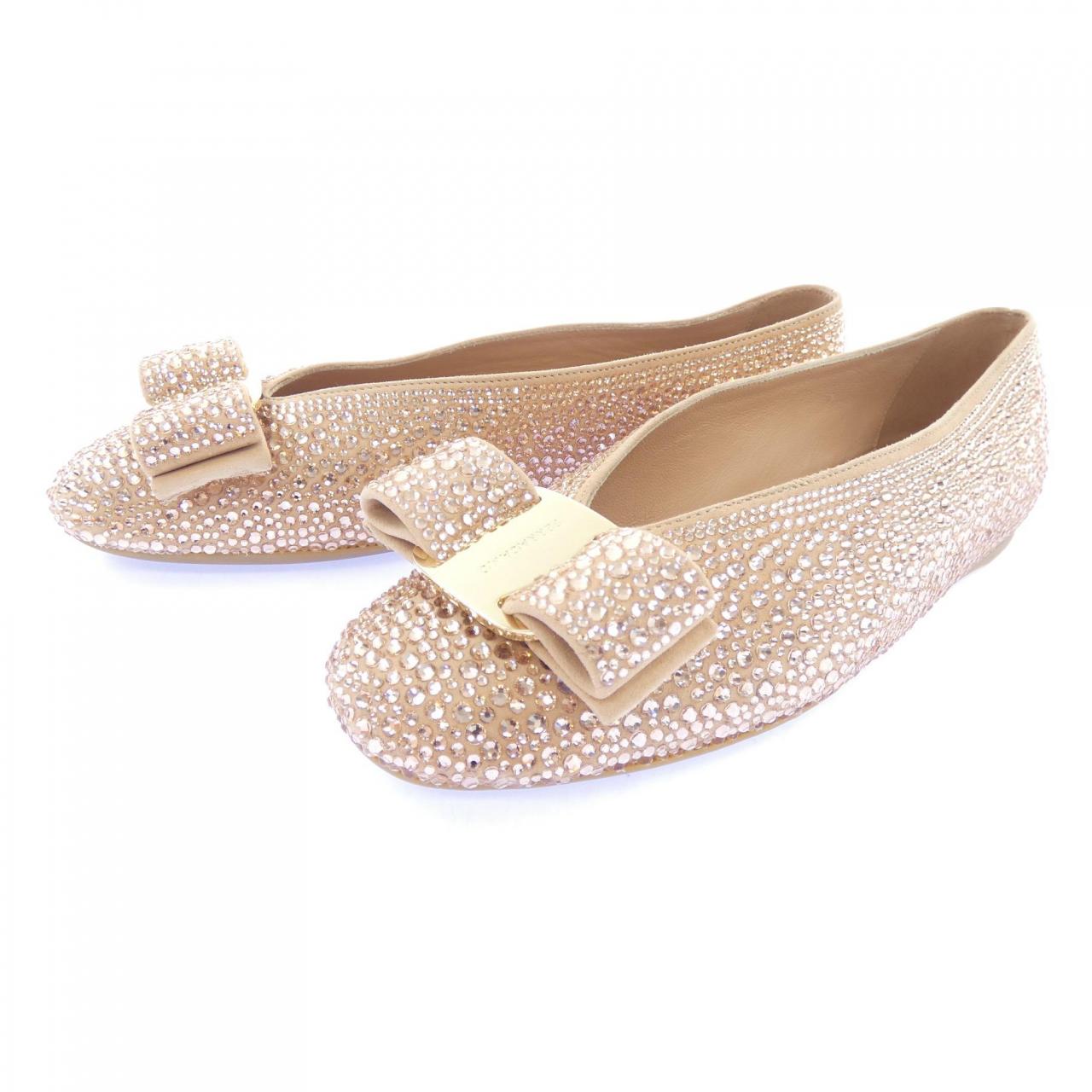 フェラガモ FERRAGAMO VANNA G CR5cm 0785488 フラットシューズ