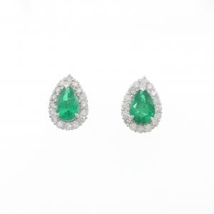 PT900 エメラルド ピアス 1.368CT