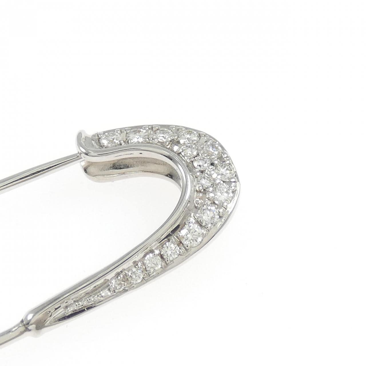 K18WG ダイヤモンド ブローチ 0.21CT