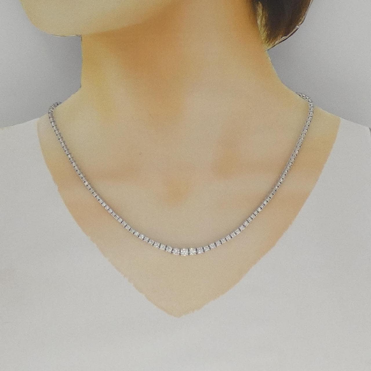 K18WG ダイヤモンド ネックレス 5.68CT