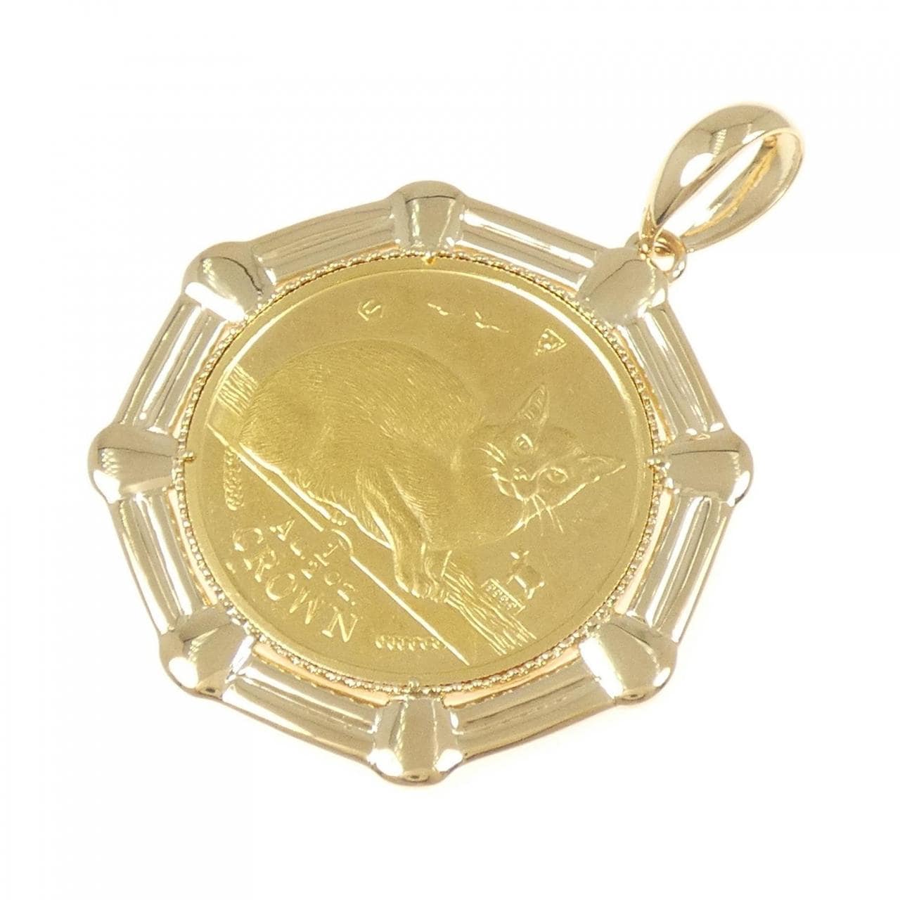 K18YG(枠) コイン ペンダント