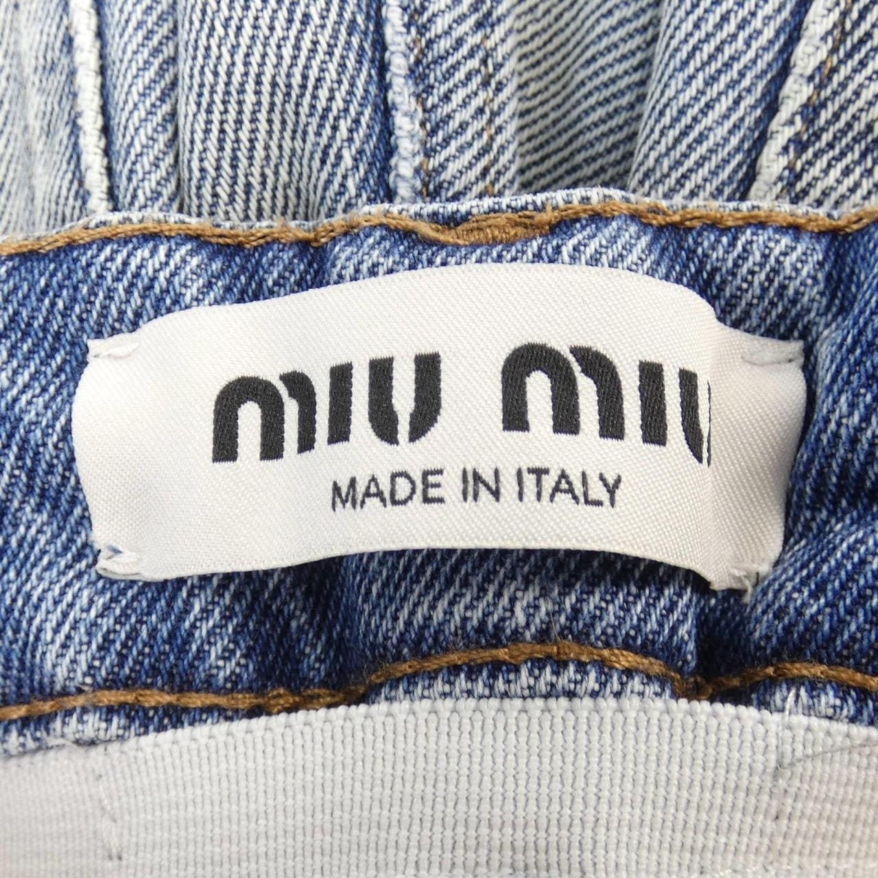 ミュウミュウ MIU MIU MIU MIU ロゴ GWP299 1SXP ジーンズ