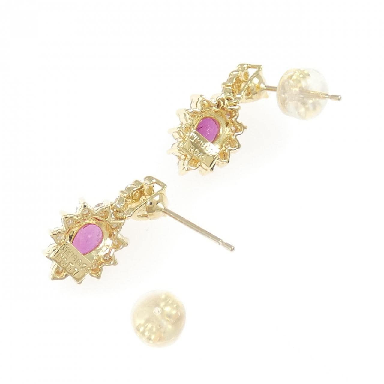 K18YG ルビー ピアス 1.05CT