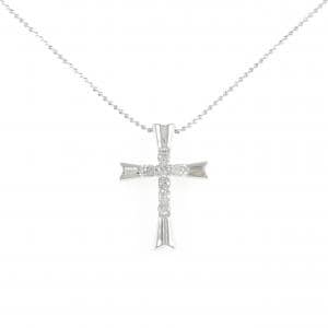 K18WG クロス ダイヤモンド ネックレス 0.30CT