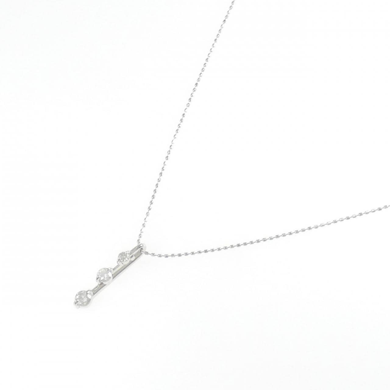 K18WG/750WG ダイヤモンド ネックレス 0.30CT
