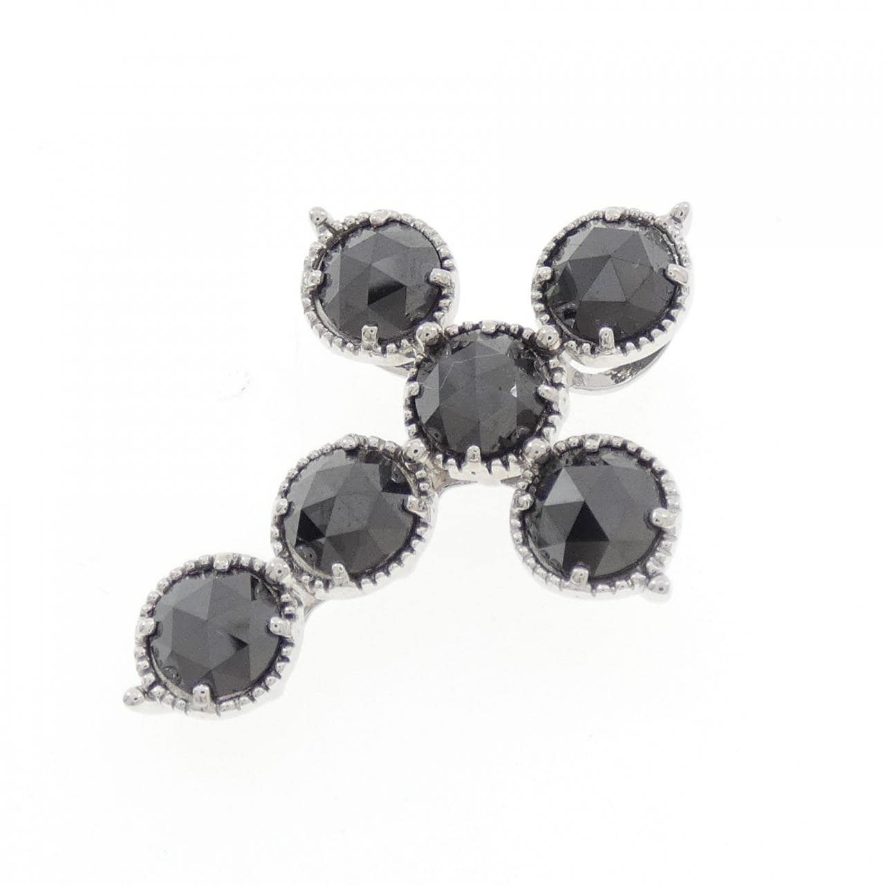 K18WG クロス ダイヤモンド ペンダント 4.00CT