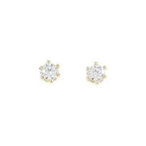 K18YG单钻钻石耳环 0.30CT