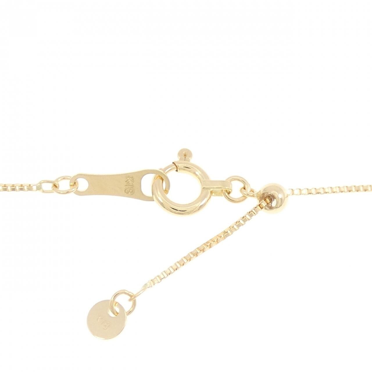 K18YG フラワー ダイヤモンド ネックレス 0.30CT