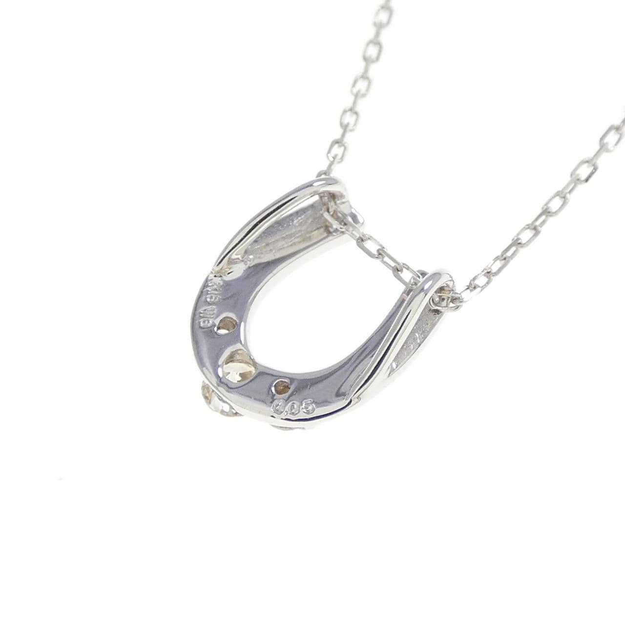 【新品】K18WG ダイヤモンド ネックレス 0.05CT