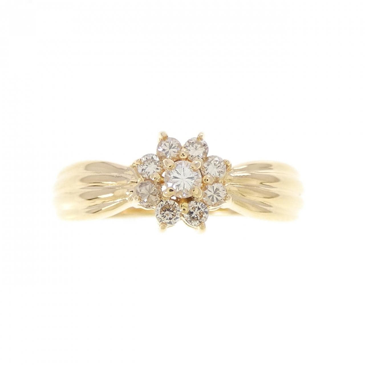 K18YG フラワー ダイヤモンド リング 0.20CT