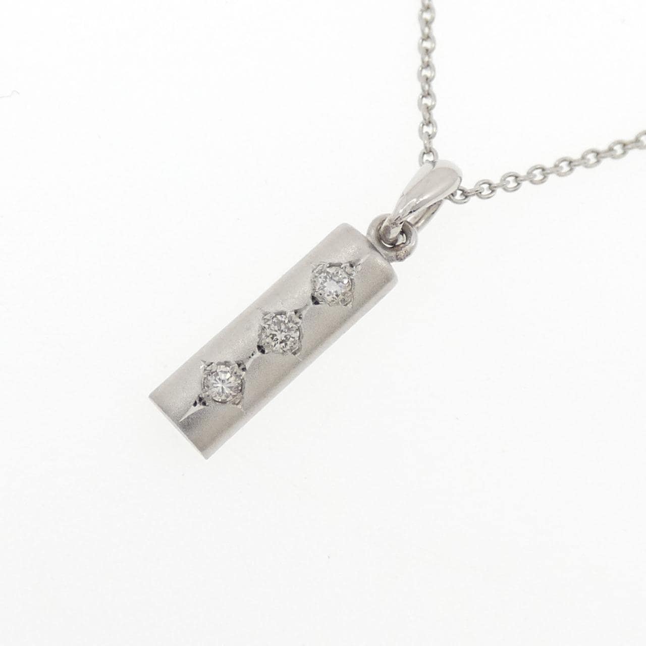 PT900/PT850 スリーストーン ダイヤモンド ネックレス 0.04CT
