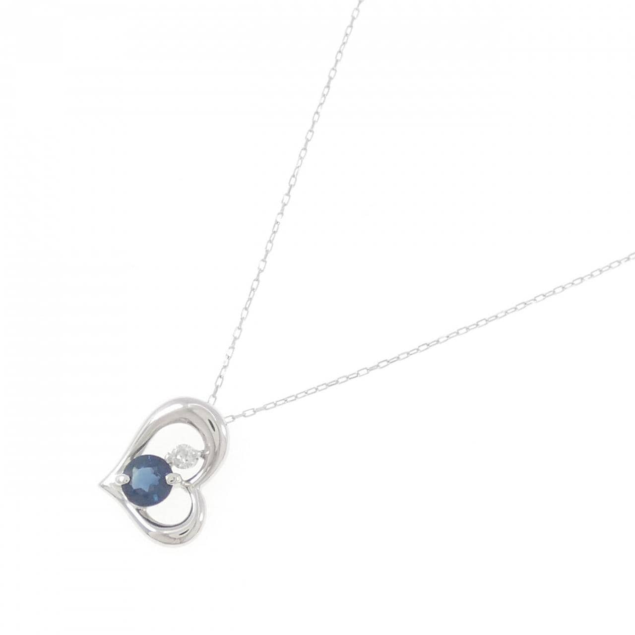 K14WG/K18WG Heart Sapphire Necklace