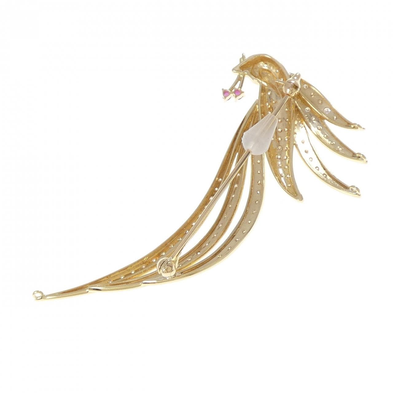 K18YG ルビー ブローチ