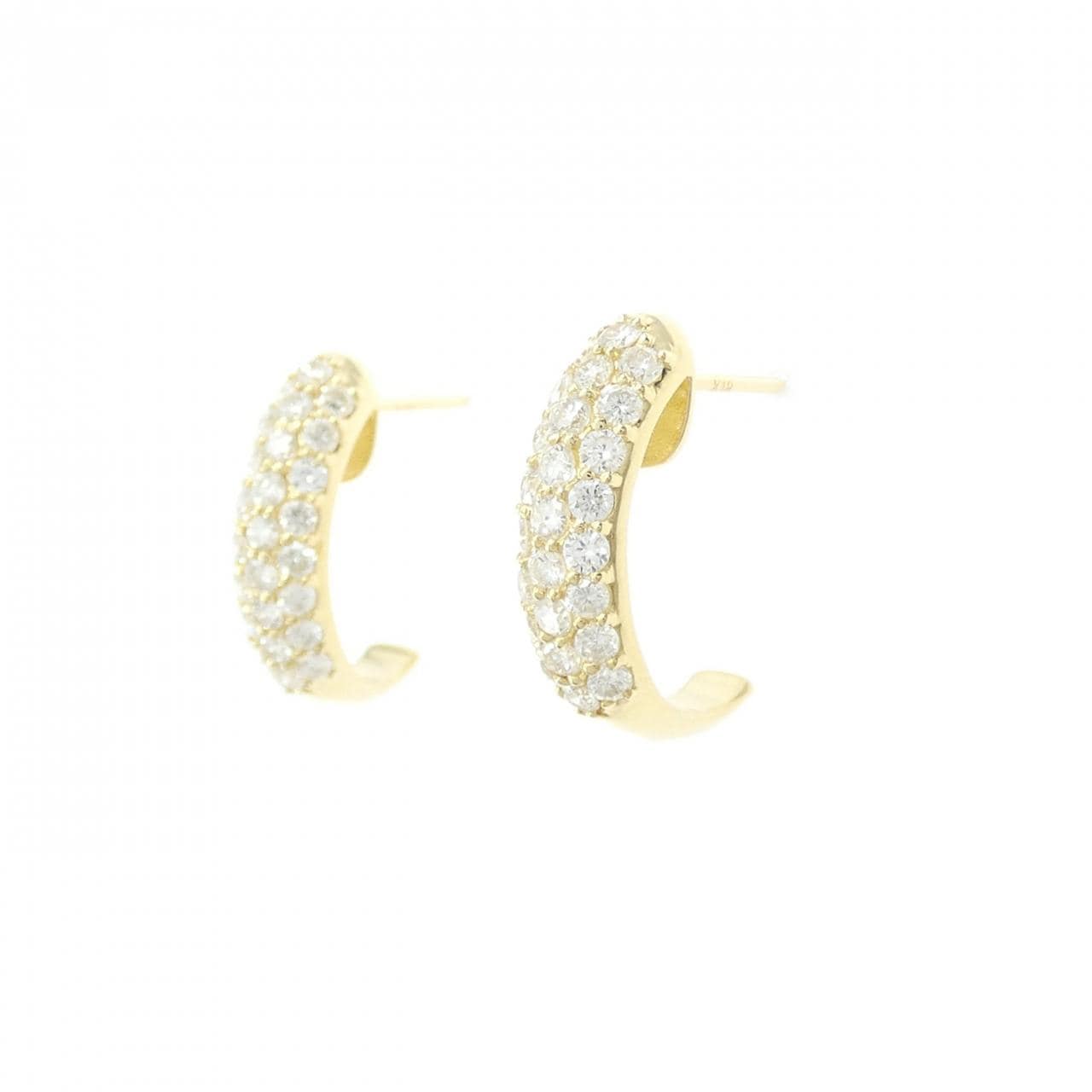 K18YG パヴェ ダイヤモンド ピアス 1.00CT