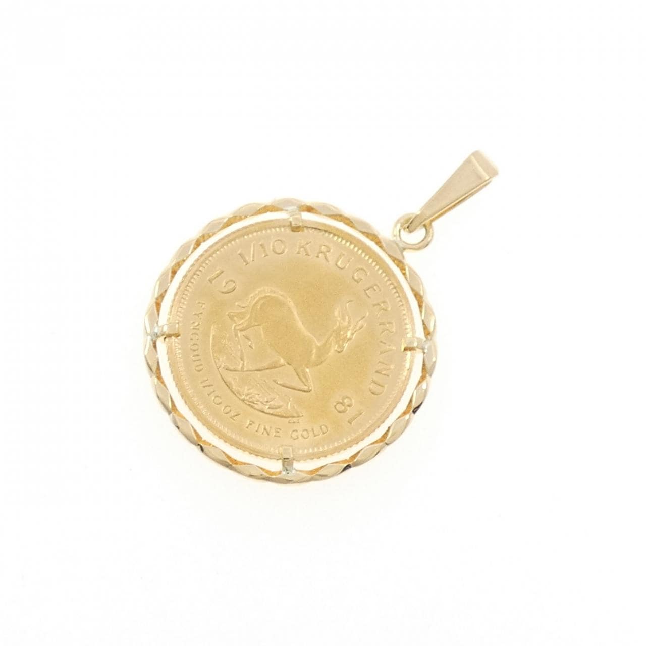 750YG (frame) coin pendant