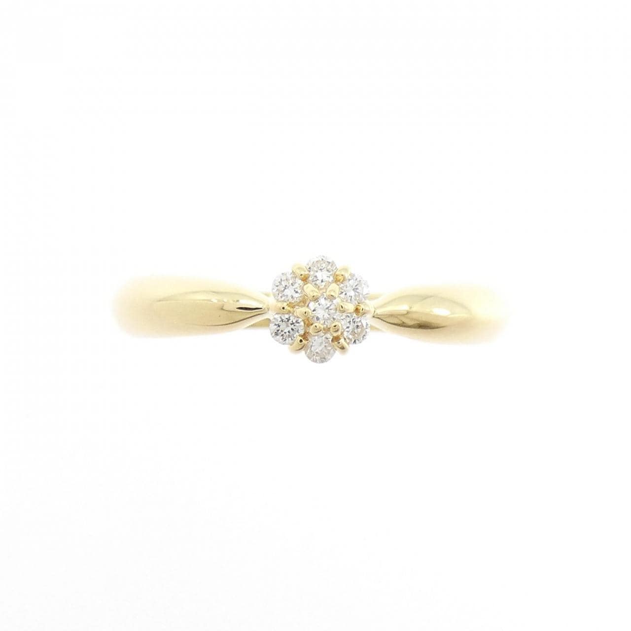 K18YG フラワー ダイヤモンド リング 0.09CT