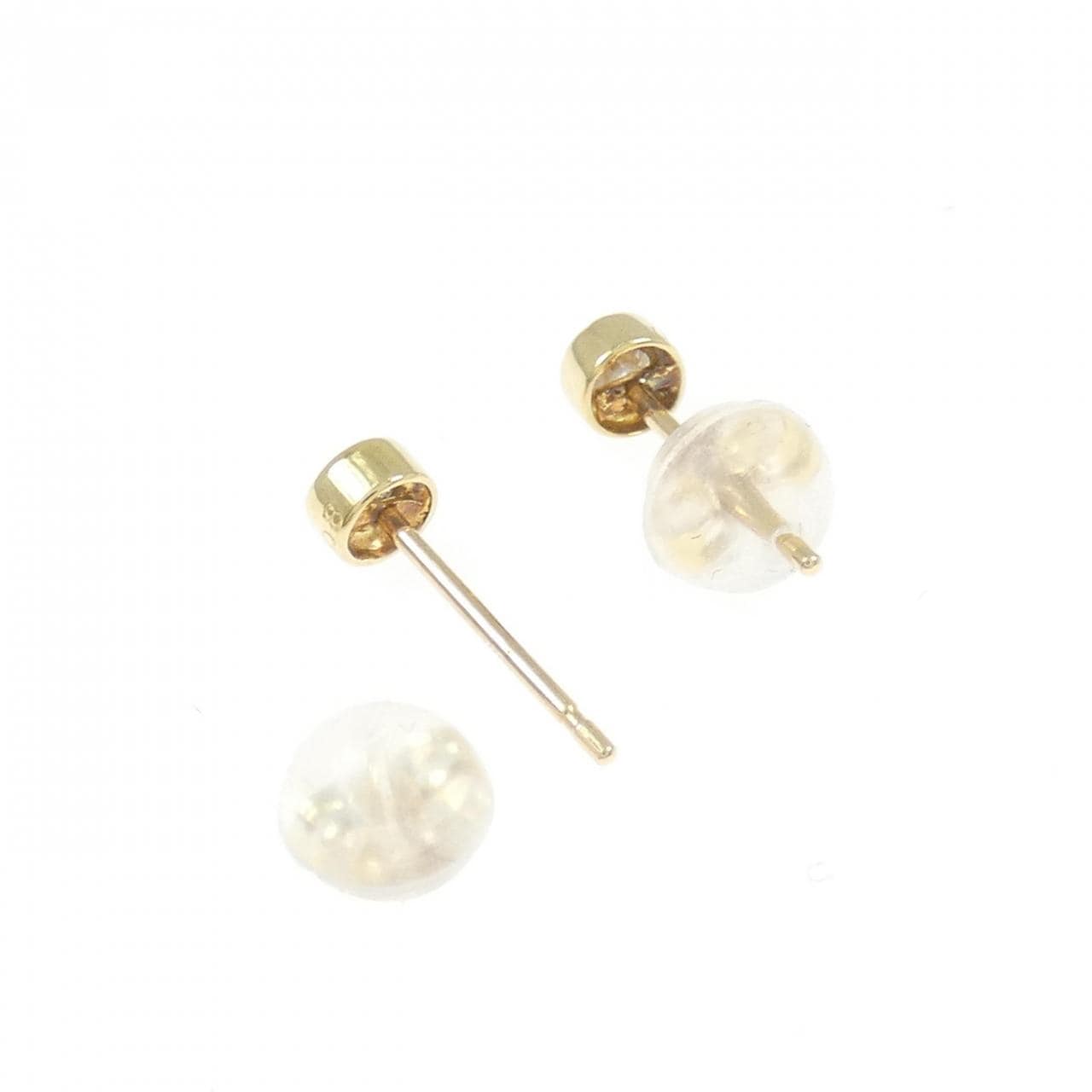 K18YG ソリティア ダイヤモンド ピアス 0.16CT