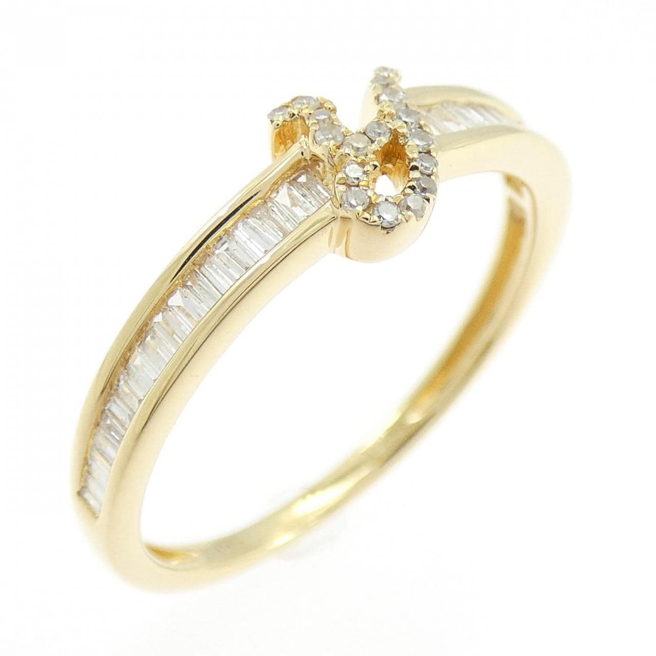 K18YG イニシャルY ダイヤモンド リング 0.25CT