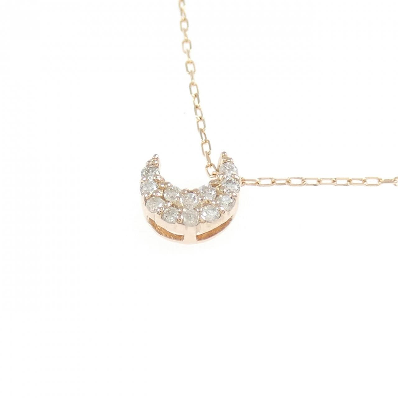 K10PG ムーン ダイヤモンド ネックレス 0.1CT