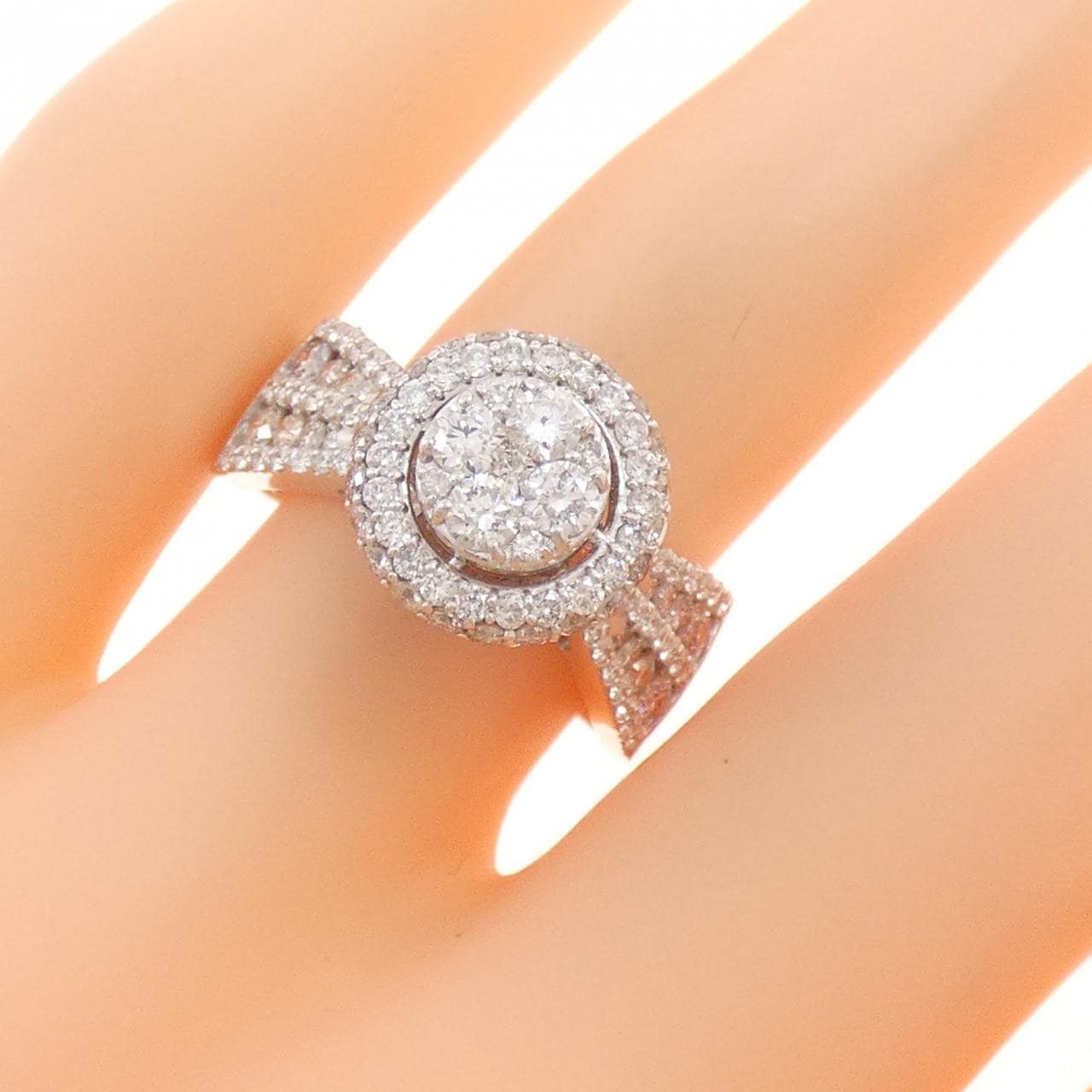 K18WG ダイヤモンド リング 1.55CT