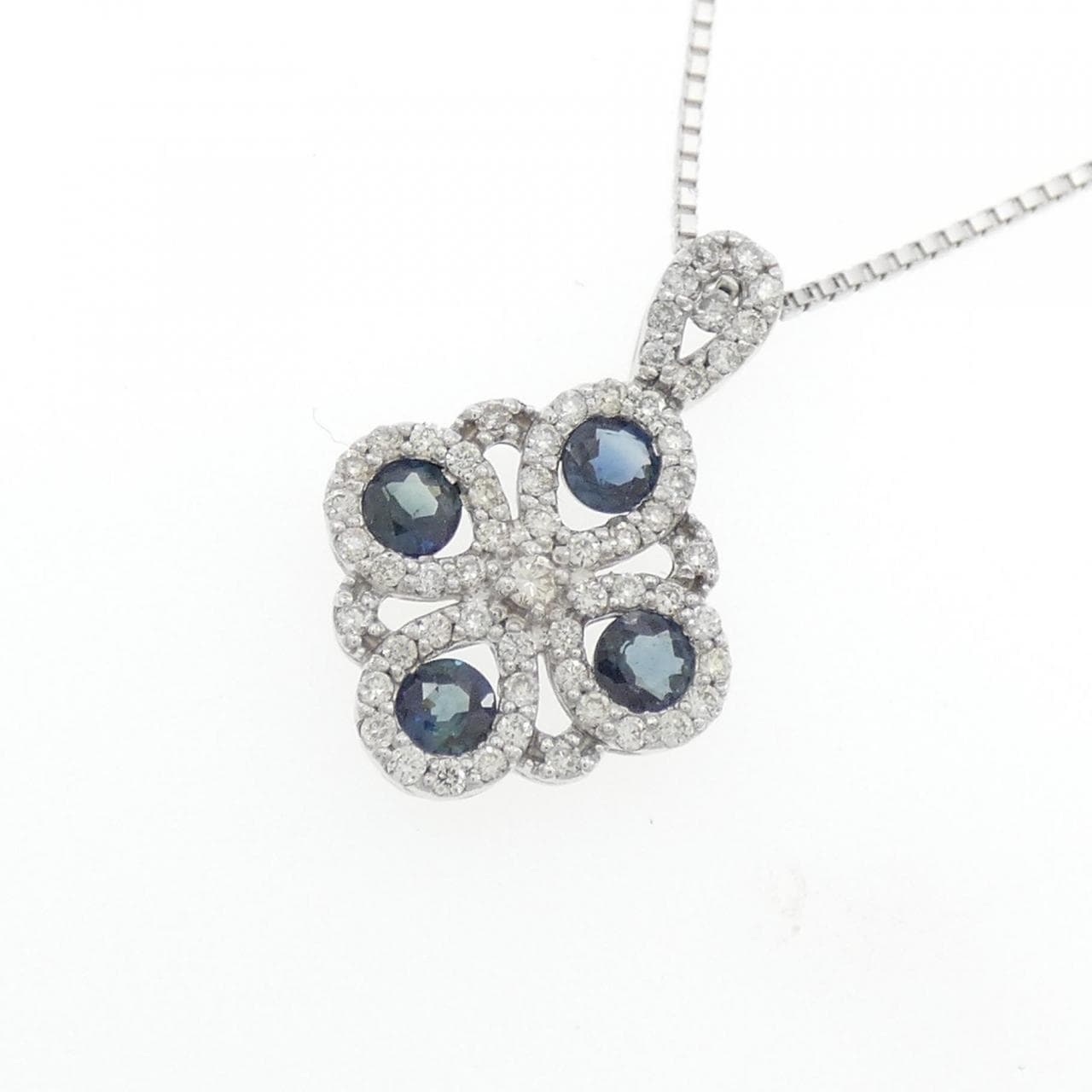 K18WG Sapphire Necklace 0.35CT