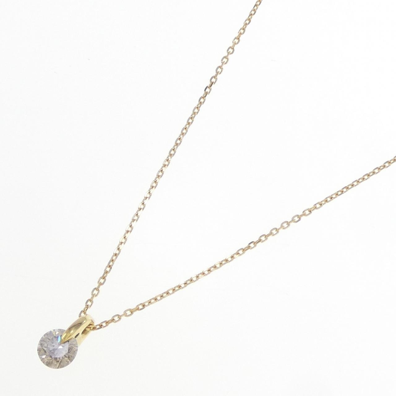 K18YG ソリティア ダイヤモンド ネックレス 0.30CT