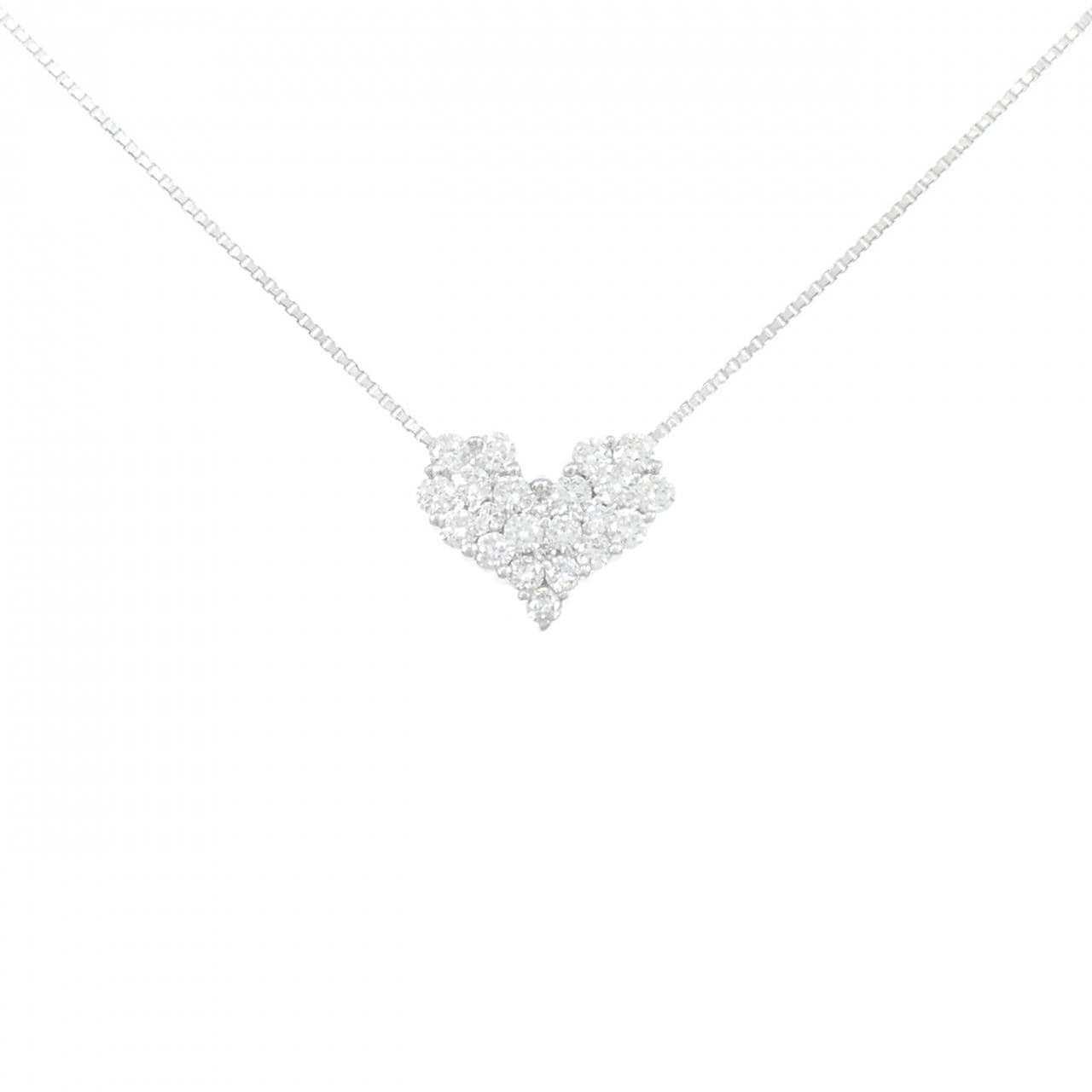 K18WG ハート ダイヤモンド ネックレス 0.50CT