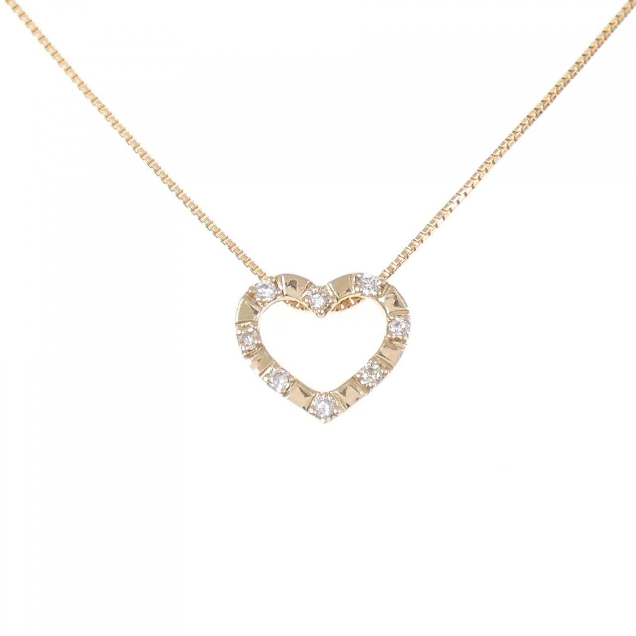 K18PG ハート ダイヤモンド ネックレス 0.08CT
