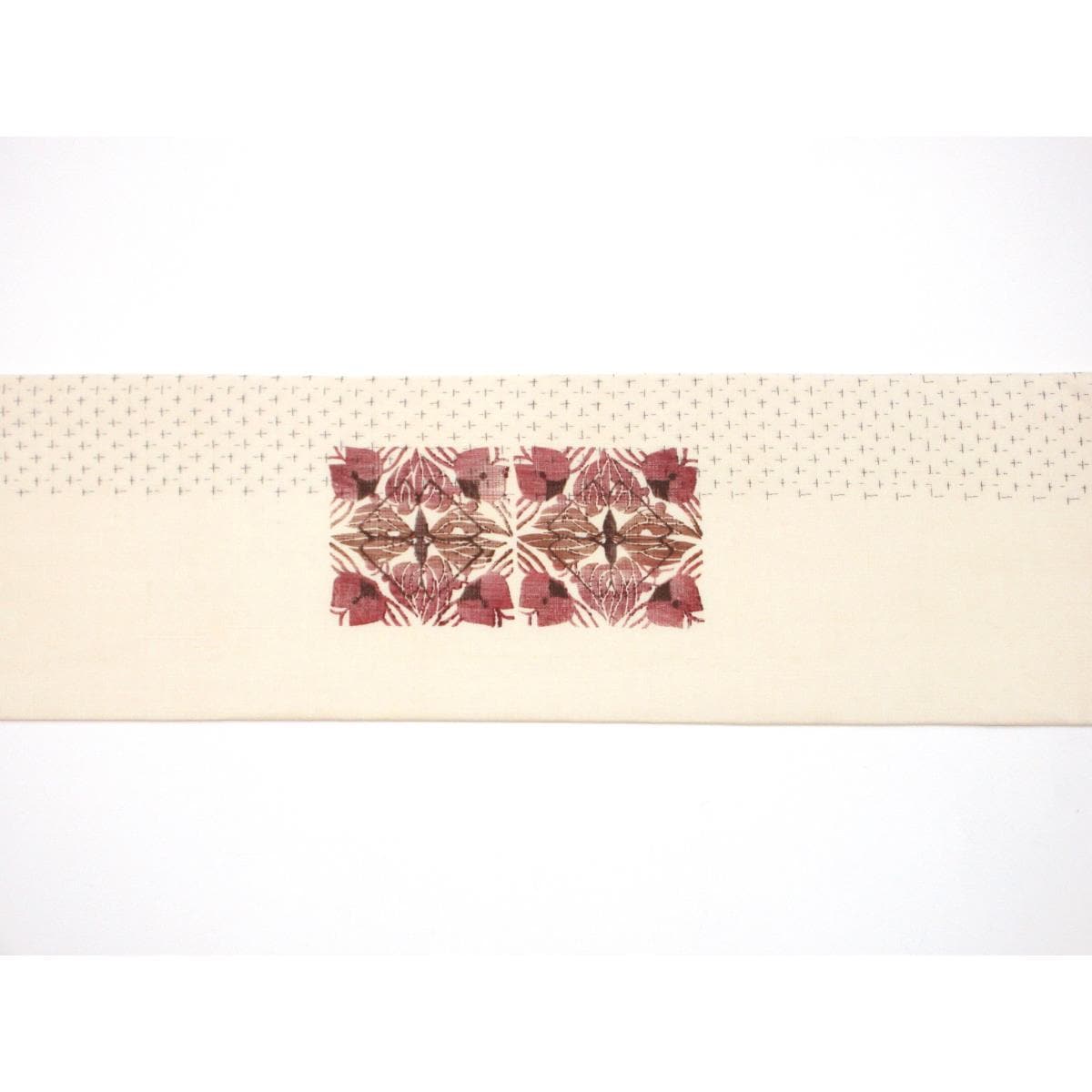 名古屋帯　紬織　友禅加工