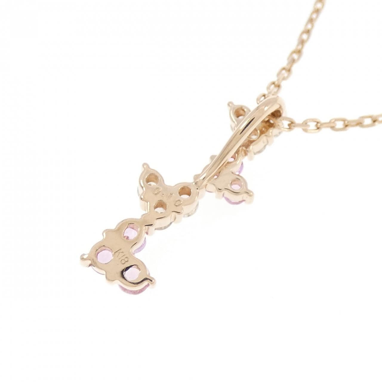 K18PG ハート サファイヤ ネックレス