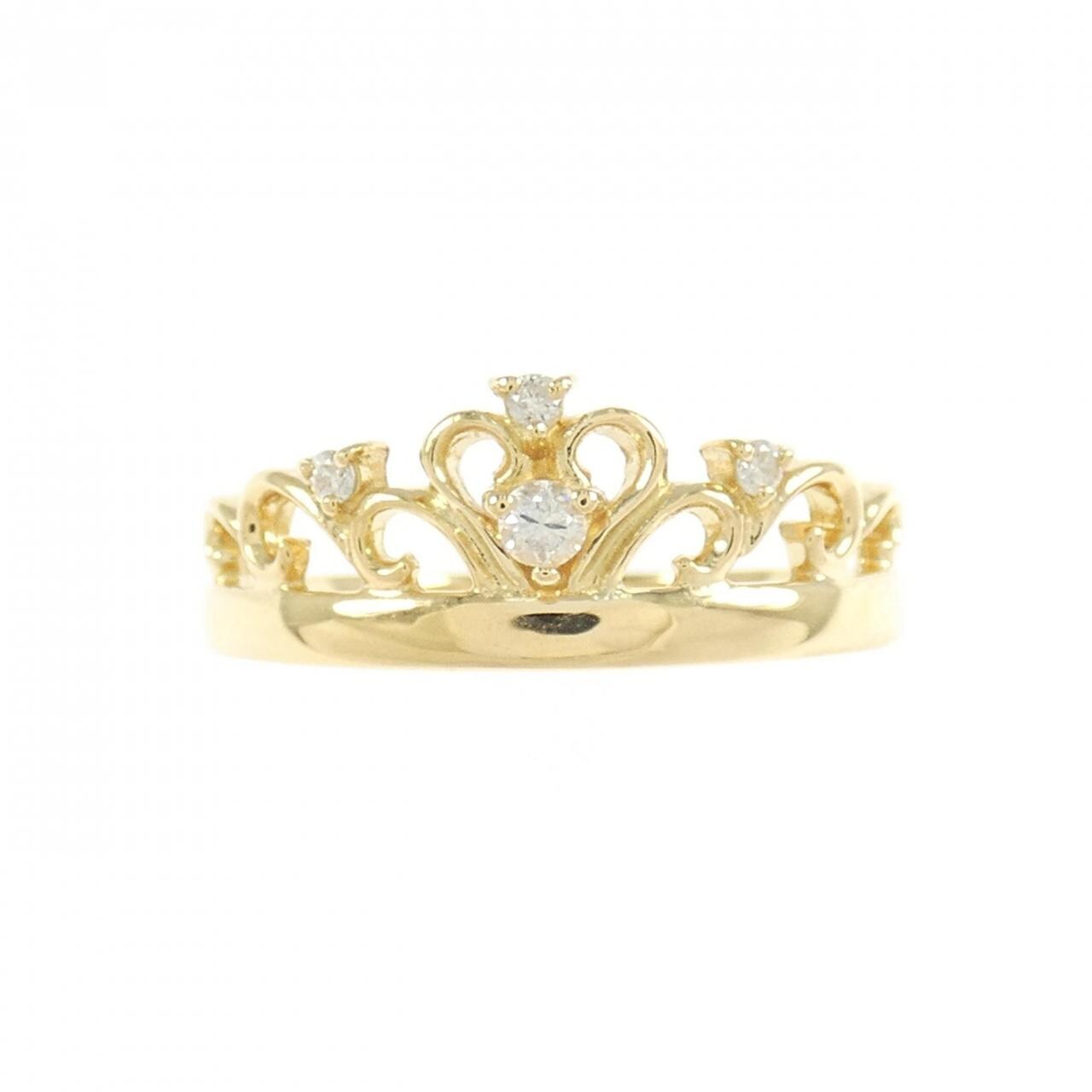 K18YG ティアラ ダイヤモンド リング 0.06CT