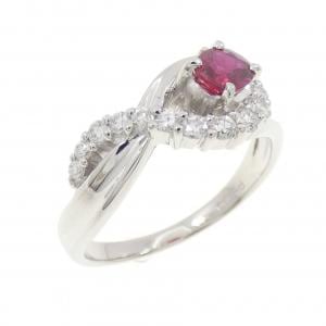PT900 ルビー リング 0.40CT