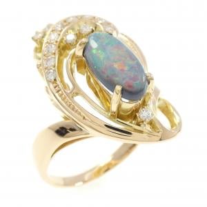 K18YG ブラックオパール リング 1.49CT