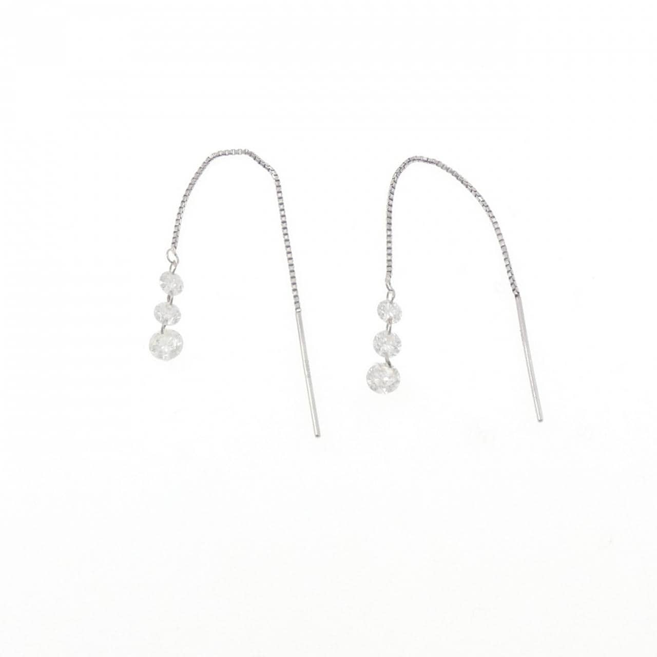 PT900 ダイヤモンド ピアス 0.855CT