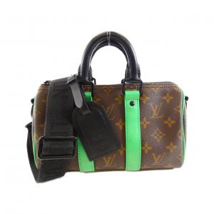 LOUIS VUITTON Monogram Macassar Keepall Bandouliere 25cm M46249 Boston Bag