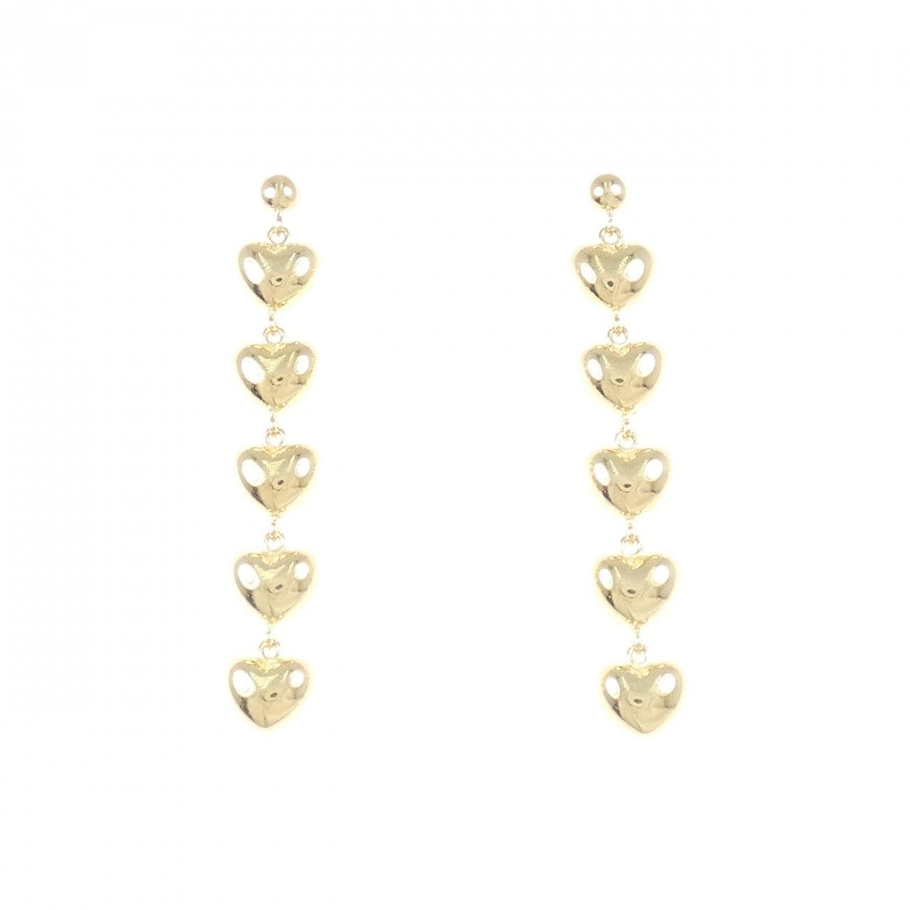 K18YG ハート ピアス