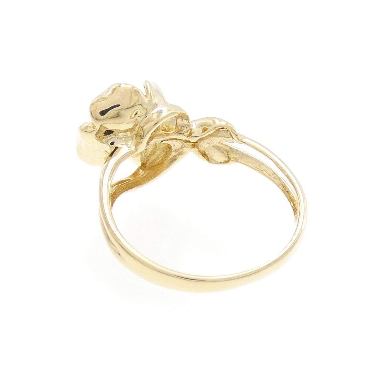 K18YG フラワー ダイヤモンド リング 0.029CT