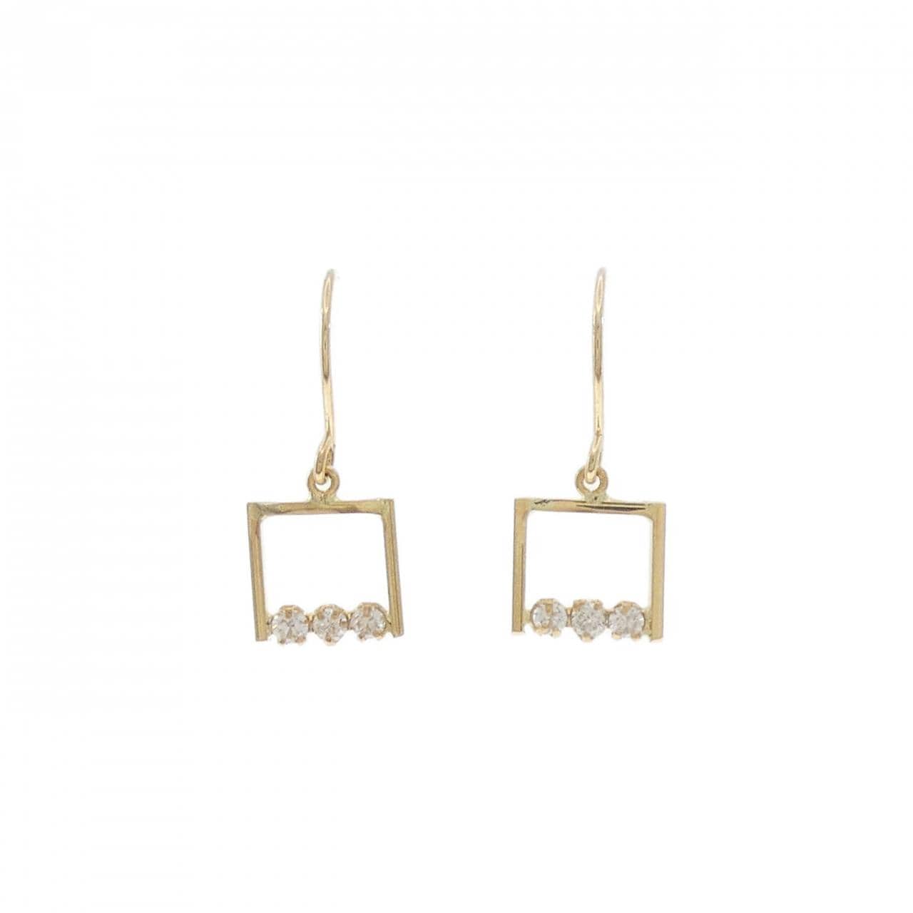 【新品】K18YG ダイヤモンド ピアス 0.08CT