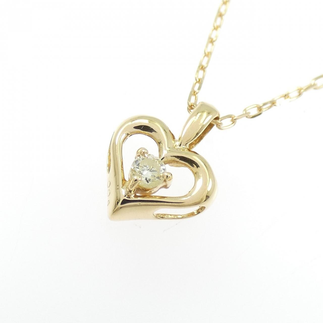 K18YG ハート ダイヤモンド ネックレス 0.05CT