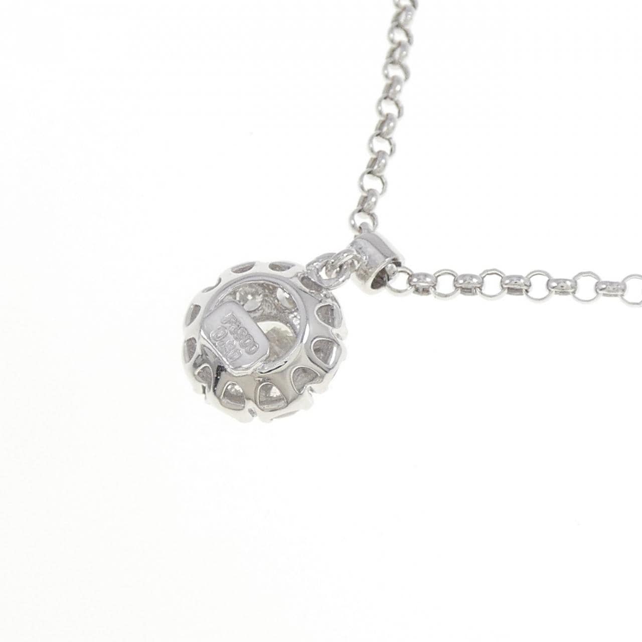 PT900/750WG フラワー ダイヤモンド ネックレス 0.80CT