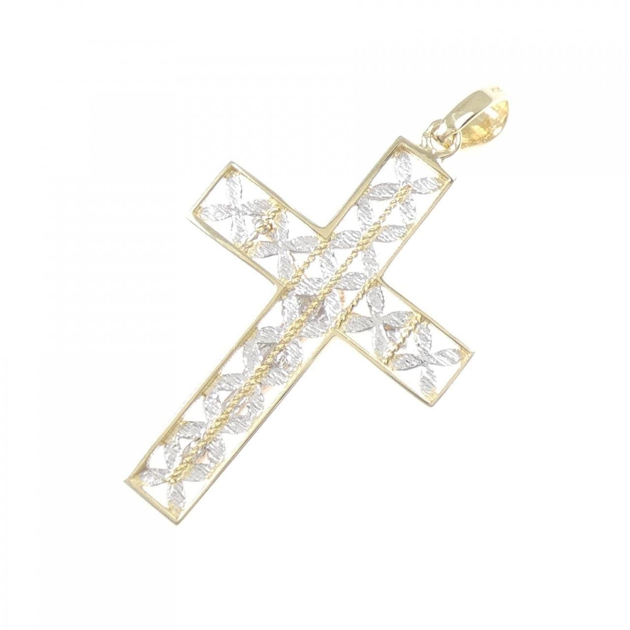 K14スリーカラー クロス ペンダント