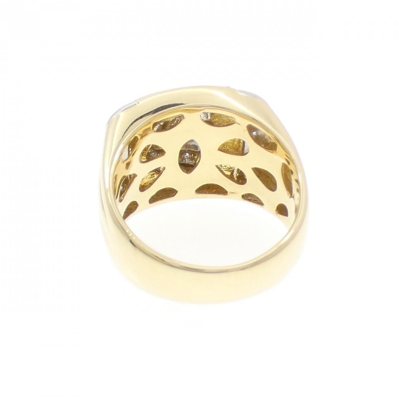 K18YG/PT900 ピッグ ダイヤモンド リング 0.12CT