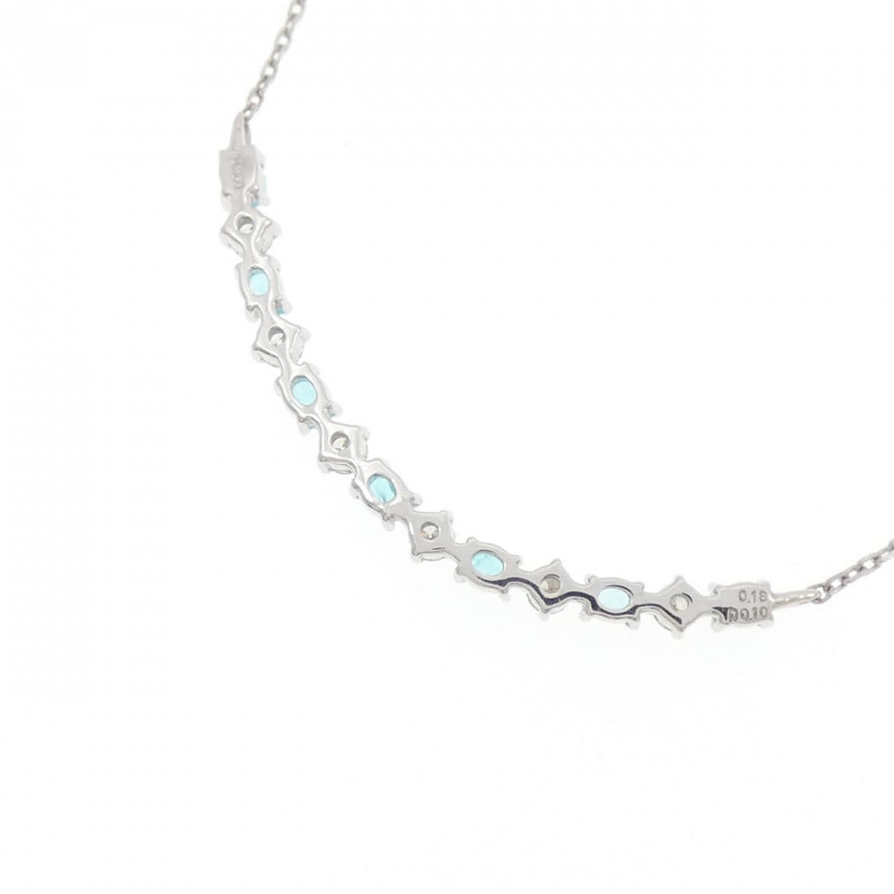 PT900/PT850 パライバトルマリン ネックレス 0.18CT