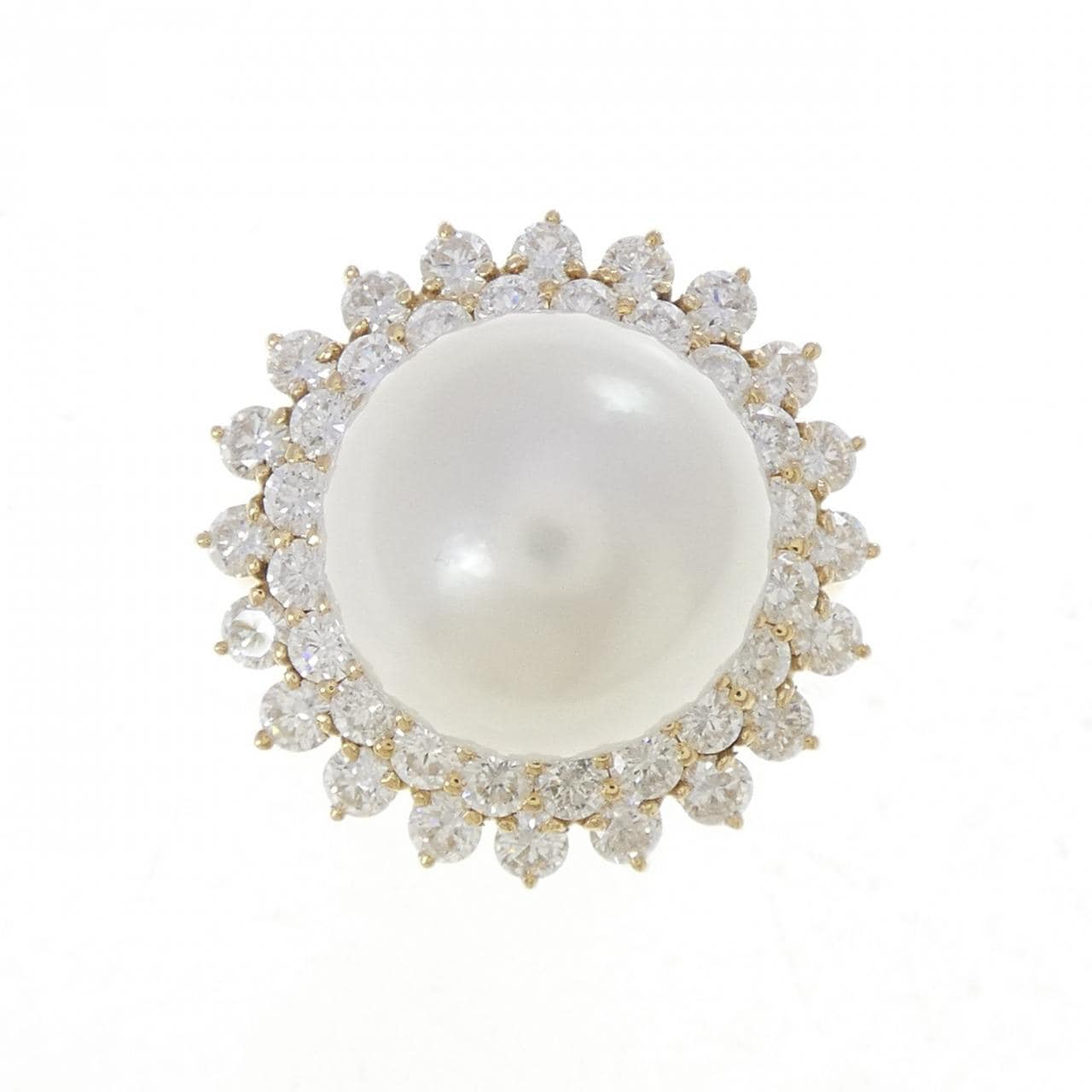 K18YG 白蝶パール リング 13.8mm