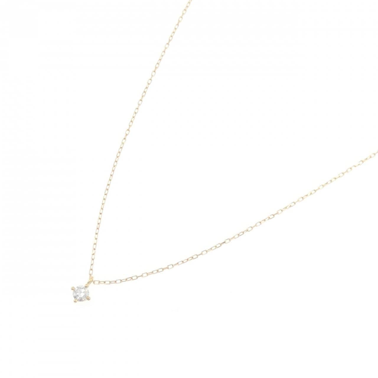 K18YG ソリティア ダイヤモンド ネックレス 0.10CT