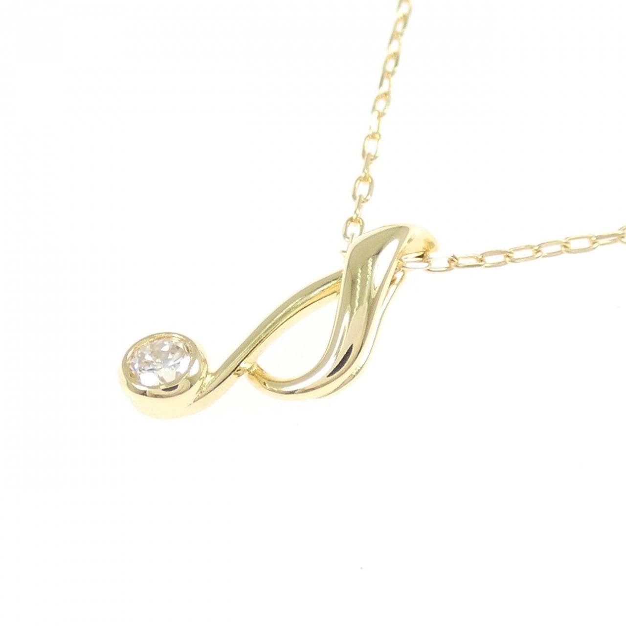 K18YG オンプ ダイヤモンド ネックレス 0.10CT